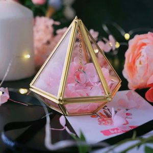 Art India <b>Terrarium</b> Made of Brass and Glass Classic Style Customized Size for Home and Office Decoration Gold Color - Product Image 1