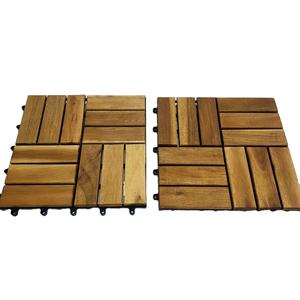 Tuiles de terrasse contemporaines à 12 lamelles à emboîtement Facile à installer Conception en acacia imperméable PVC antidérapant Balcon intérieur Patio Extérieur - Product Image 5