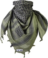 Écharpe tactique Shemagh vert forêt foncé à motif à carreaux en coton multifonctionnelle pour hommes toutes saisons