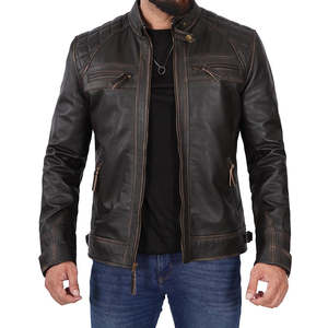 Veste en cuir de motard Design classique nouveauté vêtements de rue moto Slim Fit veste d'hiver en cuir pour hommes livraison DDP - Product Image 2