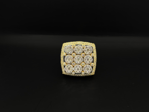 Anillo de declaración unisex de moissanita con incrustaciones de circonitas, estilo hip hop, con engaste de púas, chapado en plata, de lujo - Product Image 4