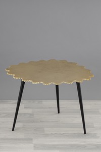 Gold & <b>Black</b> Antique Finished <b>Metal</b> Industrial <b>Side</b> <b>Table</b> Three Lags Base Top Design Coffee <b>Table</b> Outdoor Furniture - Product Image 2
