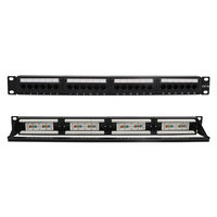 Panel de Conexiones de Datos de Fibra Óptica de Alta Densidad Super Cat5/Cat6/Super Cat6 UTP Sin Blindaje de 24/48 Puertos para Gabinete de Servidor de 19 Pulgadas