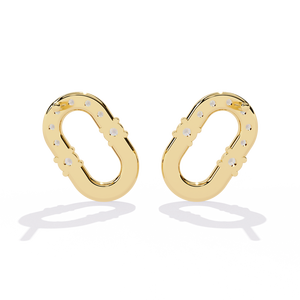 Boucles d'oreilles en or 18 carats brillantes avec diamant de laboratoire, boucles d'oreilles de qualité supérieure - Product Image 3
