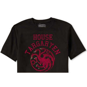 T-shirt in jersey con grafica della casa Targaryen X-Large da uomo di Ripple Junction Game of Thrones-Nero - Product Image 3