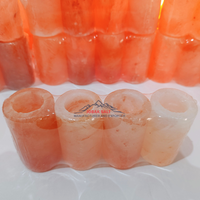 Verres à shot de tequila en sel rose de l'Himalaya naturel, faits à la main par JOBAK, réutilisables, gravés, style Feng Shui, pour margaritas, certifiés ISO
