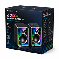 Altavoces Multimedia RGB 2.0, Inalámbricos BT, Estéreo, Audio de Escritorio con Luces LED de Colores para Juegos de Computadora, Hogar y Estudio