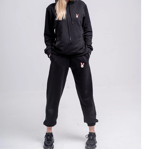 100% coton grande taille femmes tenue décontracté mode 2 pièces ensemble survêtement femme sweat pantalons de survêtement survêtement pour les filles - Product Image 4