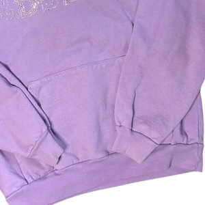 เสื้อฮู้ดโอเวอร์ไซส์สีม่วงมีฮู้ดพิมพ์ลายตัวอักษรพลอยเทียมเสื้อสวมหัวผ้าฝ้ายหนาใส่ได้ทุกเพศเสื้อฮู้ดแฟชั่นฤดูหนาว - Product Image 6