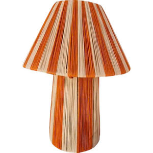 Abat-jour en raphia du milieu du siècle avec corps en fer et décoration de couleur personnalisable pour le salon - Product Image 3