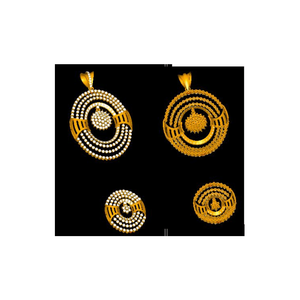 ชุดจี้เพชรและต่างหูทำจากทองคำ14kt และบริสุทธิ์จากผู้ผลิตอินเดีย - Product Image 5