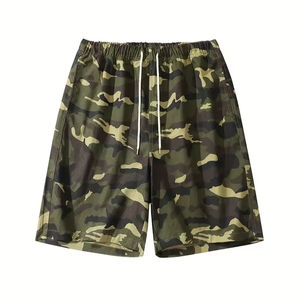 Short de gym en maille personnalisé pour hommes, entrejambe de 5 pouces, double couche, respirant, motif solide, logo, style hip-hop vierge - Product Image 1