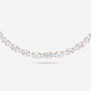 Delicate Diamond Accent 92.5 Silver <b>Necklace</b> for Wedding Occasions - Product Image 5