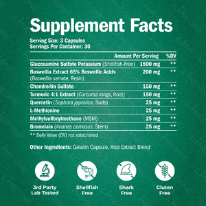 Nhãn hiệu riêng Glucosamine Chondroitin <span class=keywords><strong>MSM</strong></span> và nghệ bổ sung cho sụn & sức khỏe khớp & tính linh hoạt - Product Image 6