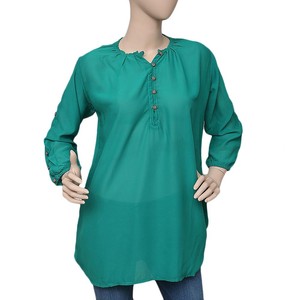 เสื้อจอร์เจตต์สไตล์ตะวันตกสำหรับผู้หญิง - สีเขียว - Product Image 2