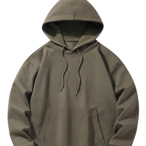 Sweat à capuche surdimensionné uni vert olive pour hommes pull Streetwear avec 100% polaire haut à capuche décontracté chaud hiver coton tenue mode - Product Image 6