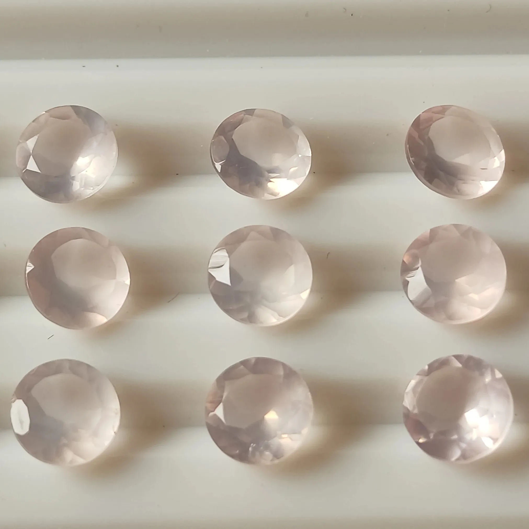 Véritable Quartz Rose 5mm à Facettes Rond Brillant Coupe Lâche Précieux Cristal Rose Lâche Fine Qualité Gemmes Pour Bagues