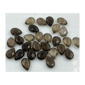 Cabochon de corail italien de qualité supérieure, facetté, forme briolette, gouttes, pierre précieuse bleue naturelle, coupe excellente, jeu de couleurs ALIF Third - Product Image 3