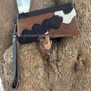 กระเป๋าคลัทช์หนังขนสัตว์แท้แบบมีซิปสำหรับผู้หญิงกระเป๋าคลัทช์ทำมือพิมพ์ลายนูน - Product Image 3