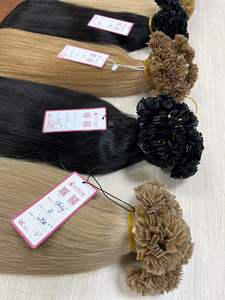 Vente en gros 100% kératine russe double pointe de bâton étirée extensions de cheveux à pointe plate 0.5 grammes 1 gramme brins de cheveux humains - Product Image 5