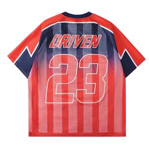 Maillot de football en sublimation pour adultes, 100% polyester, nouveau design tendance, vente en gros, nom et numéro personnalisés, manches courtes, maillot rétro en mesh - Product Image 2