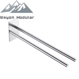 Wayon Rak Handuk Putar Dinding Stainless Steel 2 Lengan, Rak Hemat Ruang Kamar Mandi - Product Image 3