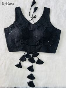 Vêtements de mariage de Style indien de haute qualité Georgette Saree Blouse avec Chickenkari Work Readymade Bollywood Style de l'Inde - Product Image 3