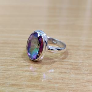 Anillo de Plata de Ley 925 de Alta Calidad con Topacio Místico Arcoíris Clásico en Forma de Corazón, Joyería Fina para Mujer, Regalo para Bodas y Fiestas - Product Image 2