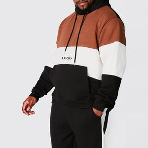 Conjunto de ropa de hombre de diseño personalizado, chándal de tela suave 2026, chándal de hombre con logotipo personalizado, chándal de gran tamaño de dos piezas con bloques de color - Product Image 3