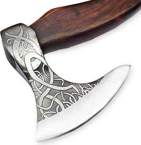 Hache Viking en Acier Carbone Faite à la Main, Hachette de Camping Extérieur, Tomahawk, Hache de Ranger, Tête d'Hache - Product Image 3