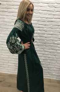 Vestido largo de manga larga bordado, cuello redondo, 100% algodón, romántico, otoño - Product Image 6