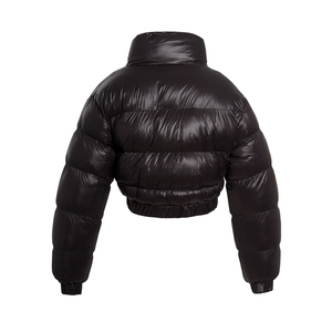 Manteaux courts à logo personnalisé pour femmes manteaux avec ficelle blousons bombardier d'hiver épais et chauds personnalisés - Product Image 4