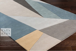 100% nouvelle-zélande laine moderne grande surface tufté à la main géométrique Design tapis imprimé maison sol décor enfant porte tapis tapis - Product Image 2