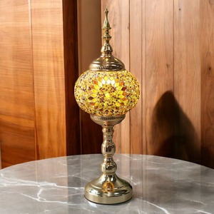 DIY Handmade Multicolor Glass Table Lamp with Marrakech Design Turkish Style Dome Shade Simple Electric Body and Power Supply - Product Image 3