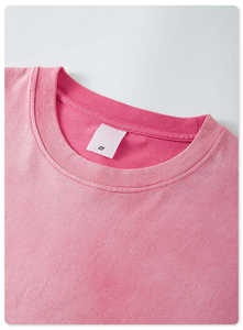 T-shirt en tricot personnalisé pour hommes, vintage, poids lourd, délavé à l'acide, 220 grammes, col rond, motif solide, vente en gros - Product Image 2