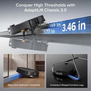 Robot Aspiradora y Fregadora Roborocks Saros 20 Sonic de Alta Calidad, Succión de 36,000 Pa, Umbral de Doble Capa de 3.46 Pulgadas, Lavado con Agua Caliente - Product Image 3