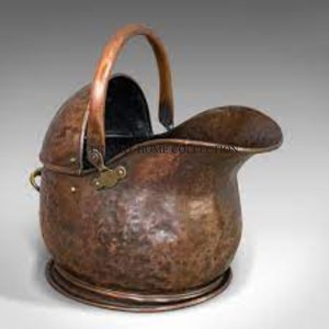 Elegant Victorian-style metal charcoal bucket with hand-etched floral patterns suitable for decorative and functional use - Product Image 3