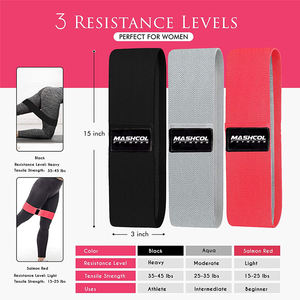 Fabricant professionnel Logo personnalisé bandes de hanche élastiques de Fitness ensemble de 3 pièces vente en gros tissu bande de butin de résistance Non roulante - Product Image 6