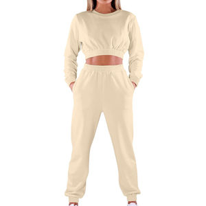 Top Corto Deportivo Personalizado de Moda para Mujer, Sexy, Liso, de Manga Larga, Informal, Chándal, Sudadera, Talla Grande, Sudadera de Manga Larga - Product Image 5