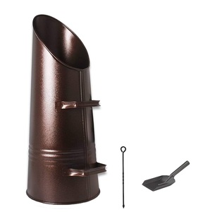 Cestas para chimenea de gran venta 2024, revestimiento de polvo de hierro, Cubo de fuego de carbón negro con asa, juegos y accesorios para chimenea - Product Image 2