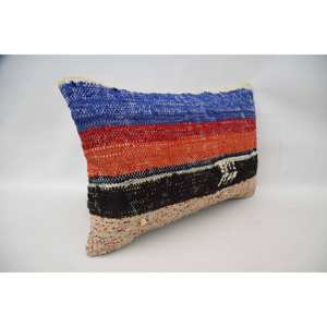 Cojín decorativo tejido de 16x24 pulgadas con patrón Vintage multicolor de lana Kantha Patchwork - Product Image 3