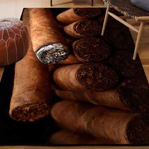 Alfombra de Lana con Estampado de Cigarros, Diseño Digital Inspirado en el Tabaco, Ecológica, Grosor Medio, con Base de Látex - Product Image 1