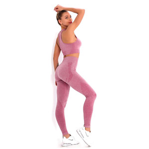 2023 personnalisé nouveau vêtements de sport femmes respirant Gym équipement d'entraînement solide motif Yoga ensemble dans les grandes tailles prix - Product Image 5