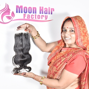 Prix d'usine Cheveux humains indiens bruts directement d'Inde Extensions Bodywave avec closure naturelle Remy Vierge Non traité pour l'exportation - Product Image 3