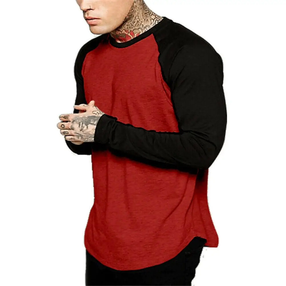 Full sleeve Cotton Fabric Active Wear Breathable Men's T-shirts Wholesale Long Sleeve /embroidered logo 100% Cotton Men's