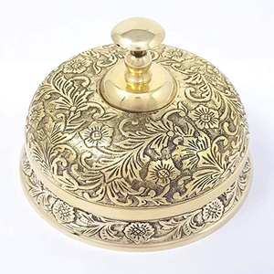 กระดิ่งตั้งโต๊ะโลหะทองเหลืองโบราณ - Product Image 6