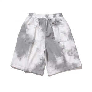 Short délavé à l'acide avec cordon de serrage pour hommes, short de survêtement vintage en coton éponge français, short délavé à l'acide personnalisé avec impression bouffante - Product Image 3