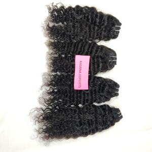 Extensions de cheveux de couleur naturelle indienne 100% non traitées pour les femmes cuticule alignée Machine noire Double trame Style de vague profonde en vrac - Product Image 1