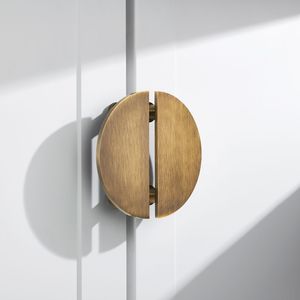 Manija de media luna para armario de cocina de latón macizo para el hogar, muebles de oficina, herrajes para puerta, cajón, armario, manija de armario 2023 - Product Image 2