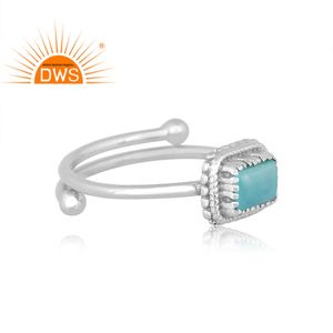 Handmade Design Fine Sterling Silver Natural Arizona Turquoise Gemstone <b>Adjustable</b> <b>Ring</b> Jewelry Manufacturer - Product Image 3